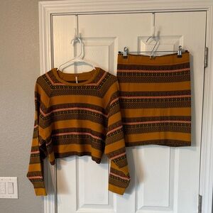 Free People Two Piece Set - Sweater & Skirt